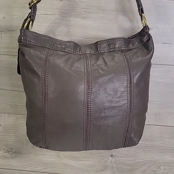 Lucky Brand Brown Leather Crossbody Bucket Shoulder Bag - Picture 3 of 11